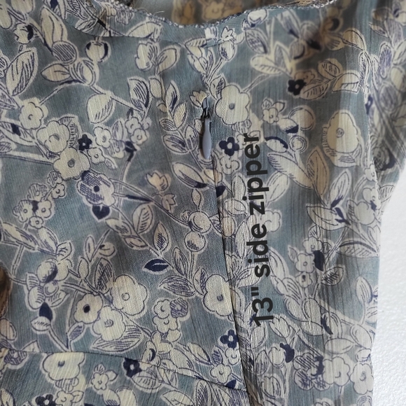 Denim & Supply Ralph Lauren Dress Blue Floral V-Neck High-Low Midi 6 Boho-chic - Picture 11 of 11